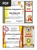 Sample Certificates