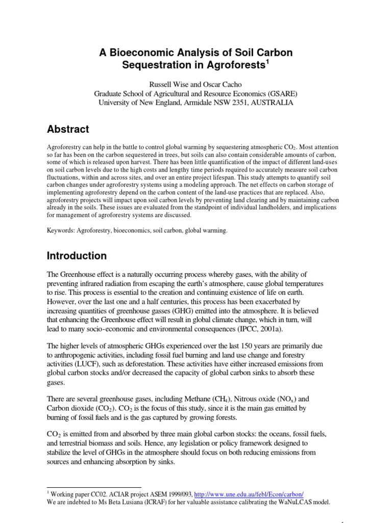 Soil Carbon Sequestration in Agroforestry | PDF