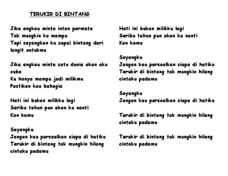 Lirik Terukir Di Bintang Pdf