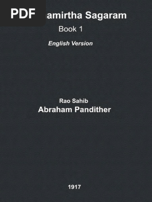 Abraham Pandither Karunamirtha Sagaram Book 1 English Tamil Language Sanskrit