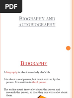 Biography and Autoboigraphy