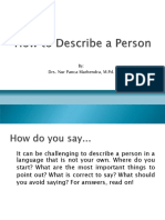 How To Describe A Person