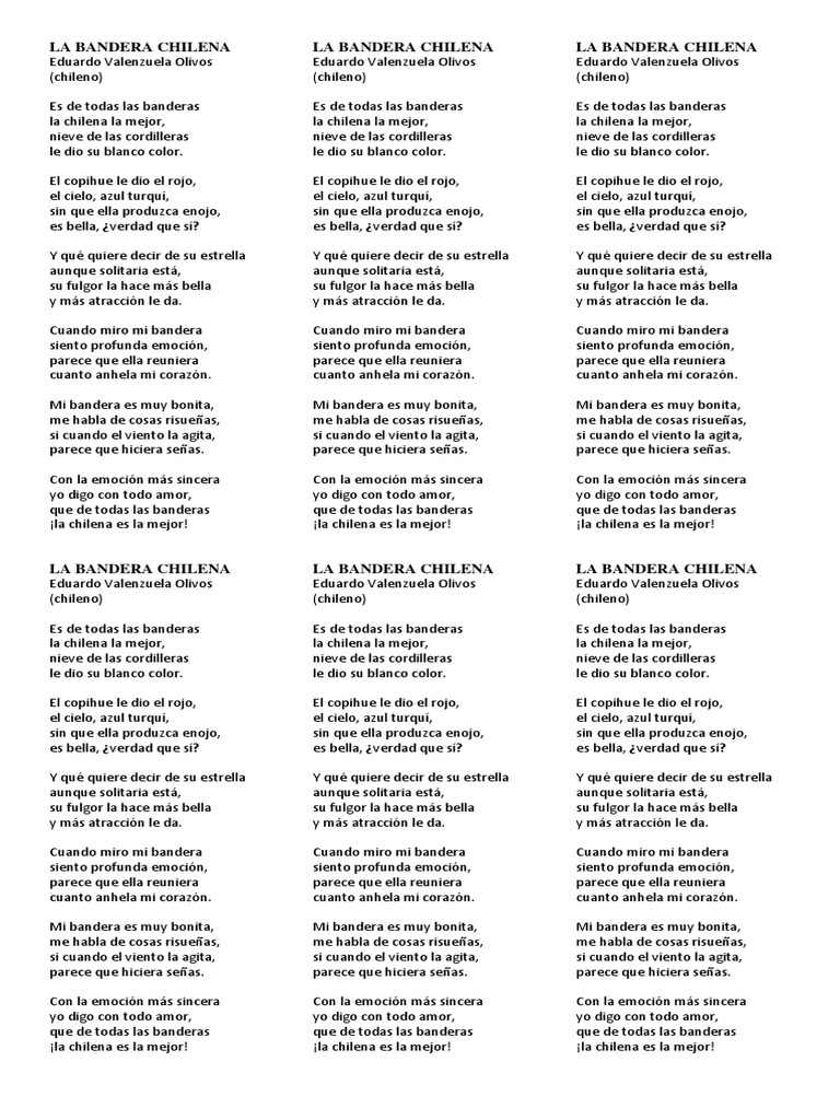 Poema a la Bandera Chilena | PDF | Naturaleza