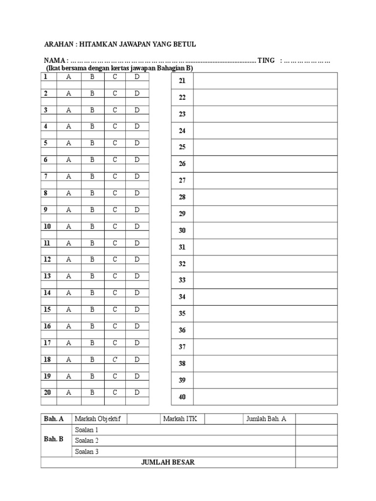 Kertas Omr Pi Pdf