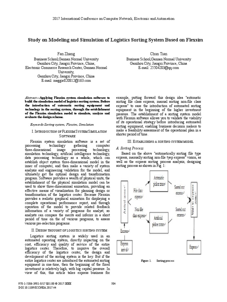 Study On Modeling And Simulation Of Logistics Sorting System Based On