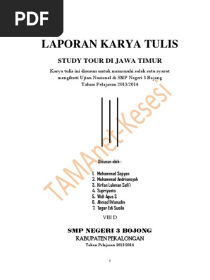 Laporan Karya Tulis Ke Jatim
