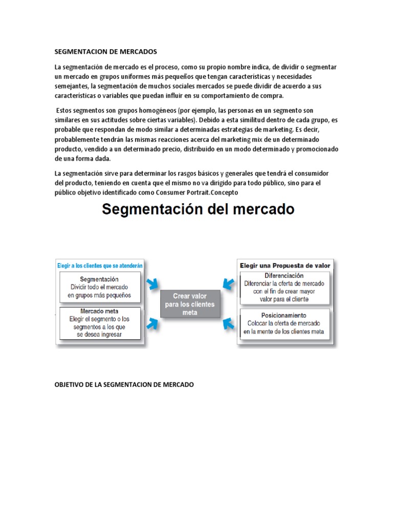 Segmentación de Mercados en Marketing | PDF | Segmentación de mercado ...