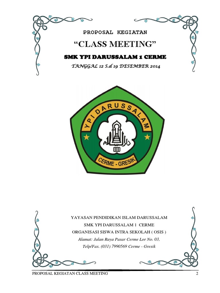 Proposal Kegiatan Class Meeting OSIS | PDF