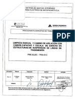 13-PRE ELEC-TRA-013 LIMPIEZA MANUAL Y CAMBIO DE AISLACIÓN CON CAMIÓN CAPACHO Y ESCALA DE GANCHO. Rev. 0
