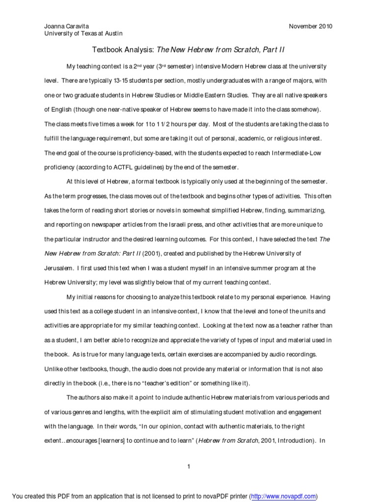 Textbook Analysis (EPortfolio Link) PDF Grammatical Tense Textbook