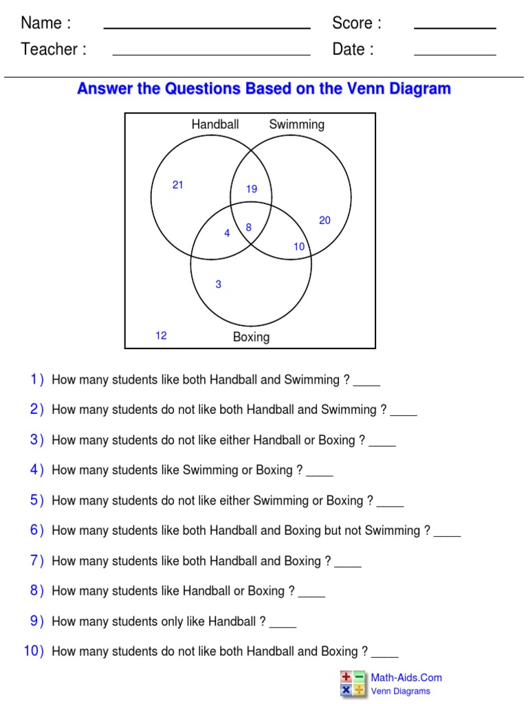 Venn Diagram Pdf Summer Olympic Sports Olympic Sports