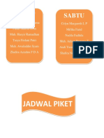 Sabtu Jumat: Jadwal Piket