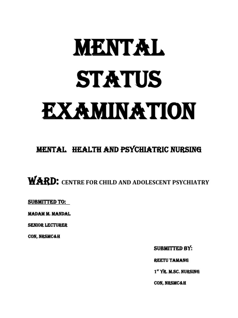 Mental Status Examination New Ranchi | PDF | Hallucination | Thought
