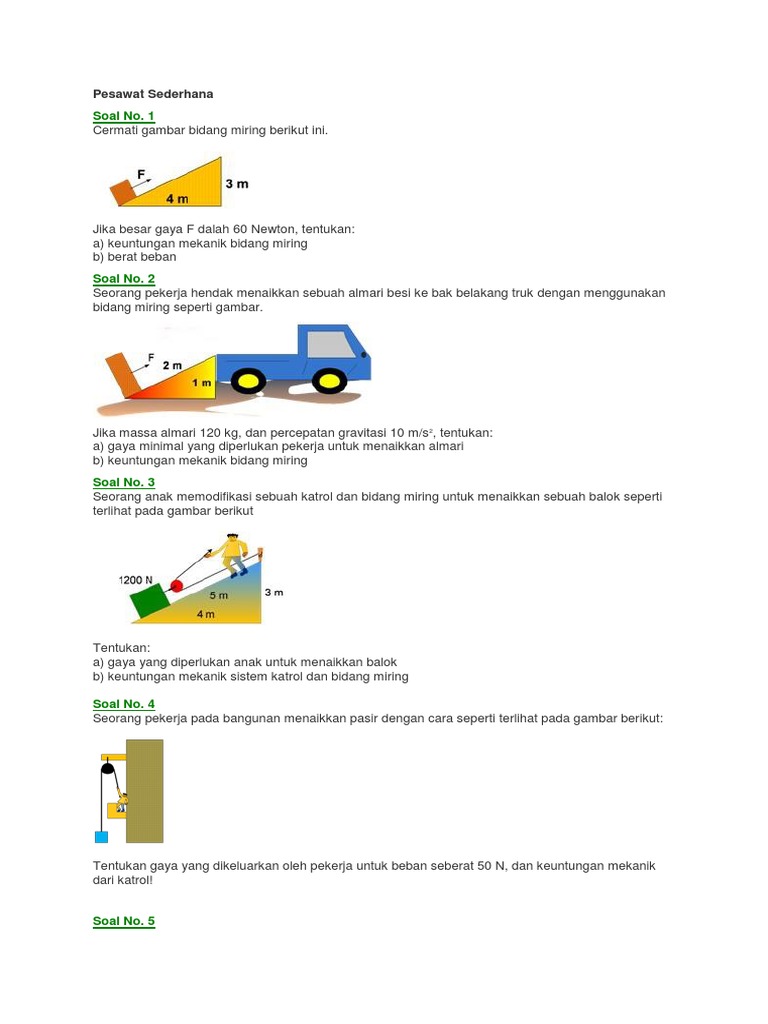 Soal Pesawat Sederhana