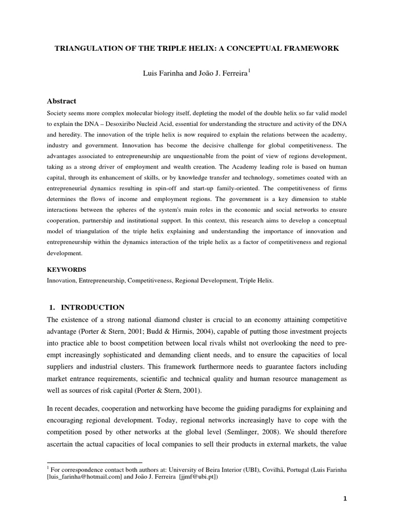 Triangulating the Triple Helix Model | PDF | Entrepreneurship ...