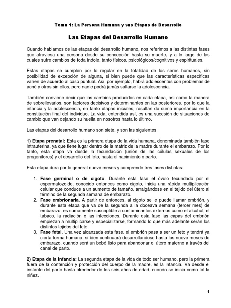 Etapas del Desarrollo Humano | PDF | Adultos | Desarrollo cognitivo