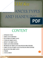 Grievances, Types and Handling