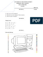 Shanti Niketan Vidyapeeth, Meerut PERIODIC TEST-1 (2019-20) Sub: Computer Class-I TIME: 1 Hr. MM 20