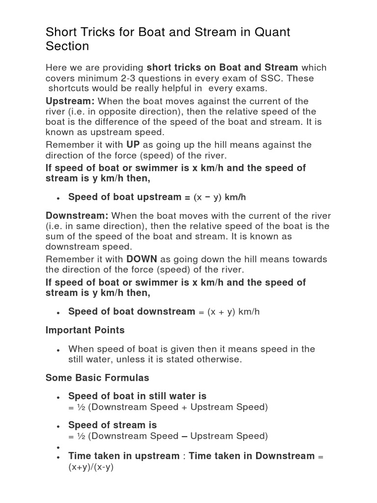 Boat & Streams Tricks PDF