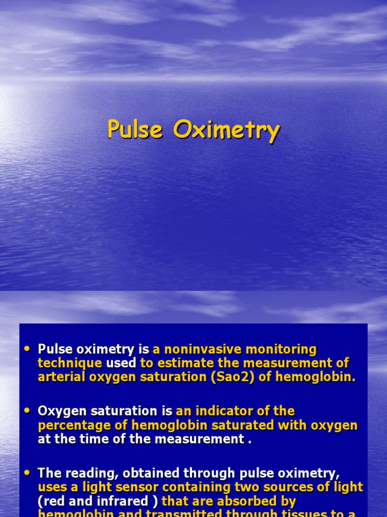 Pulse Oximetry PDF Hemoglobin Cardiovascular System