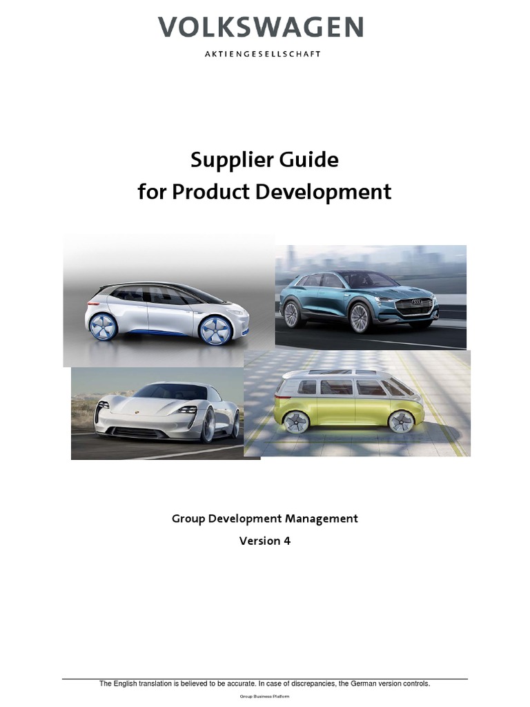 Supplier Guide For Product Development PDF | PDF | Volkswagen Group ...