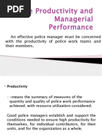 Police Productivity and Managerial Performance