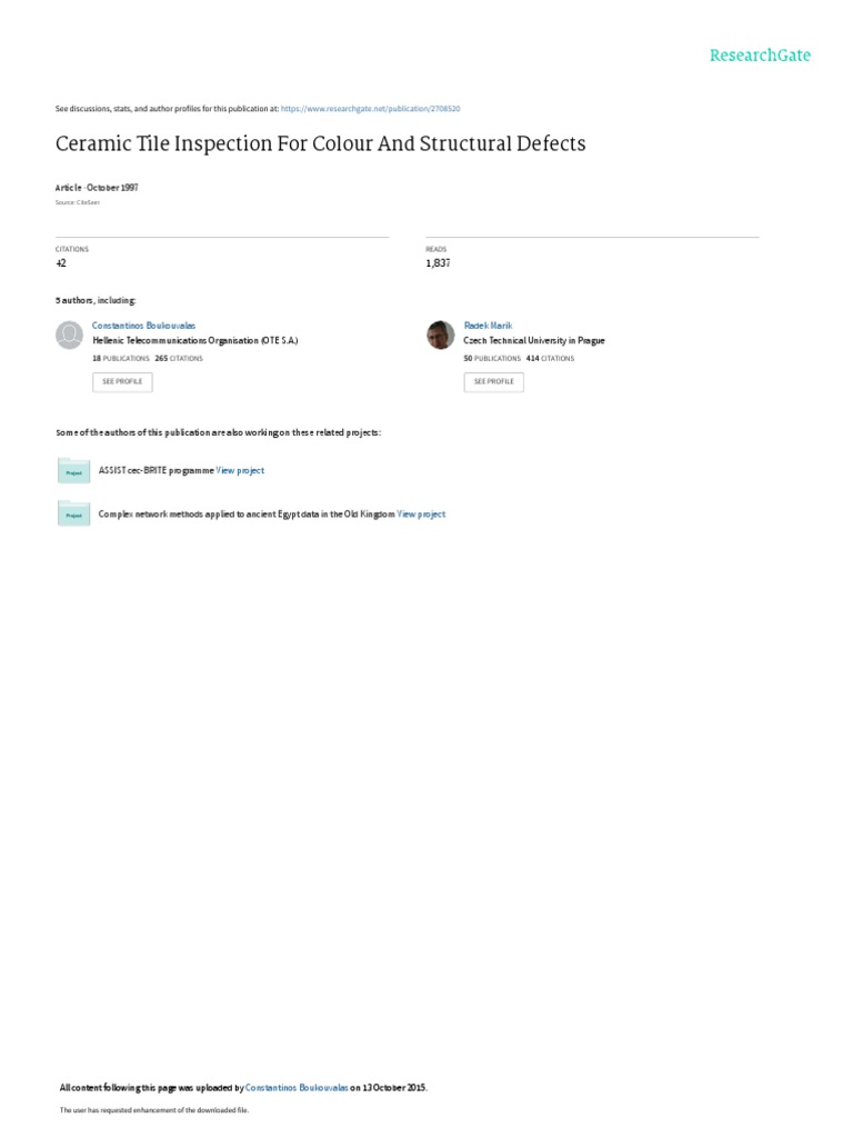 Ceramic Tile Inspection For Colour and Structural | PDF | Image Scanner ...