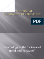 Psychological Foundation of Education MAED REPORT