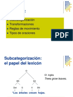 Sintaxis. Subcategorización