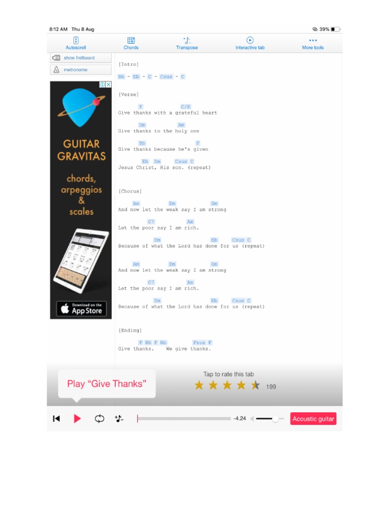 Give Thanks Chords | PDF