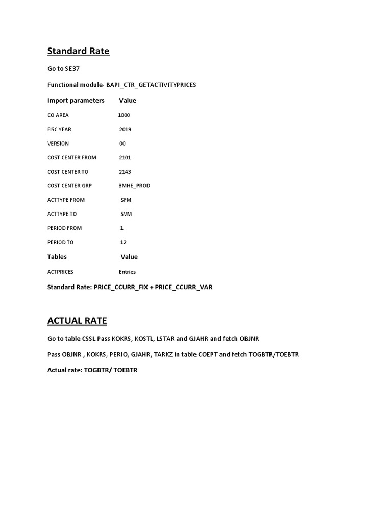 Actual Rate Calculation Process | PDF | Technology & Engineering