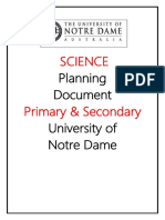 Science: Planning Document University of Notre Dame