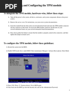 Installing and Configuring The TPM Module