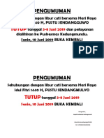 Pengumuman Libur Lebaran