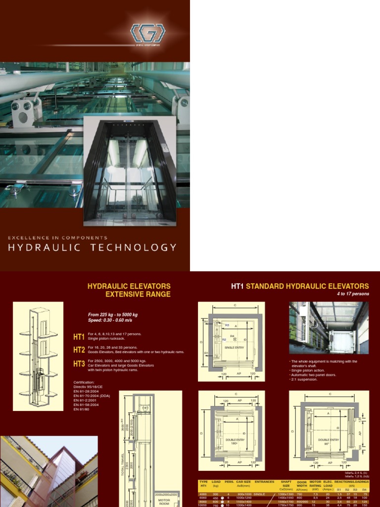 Hydraulic Elevators Specifications | PDF | Elevator | Vehicles