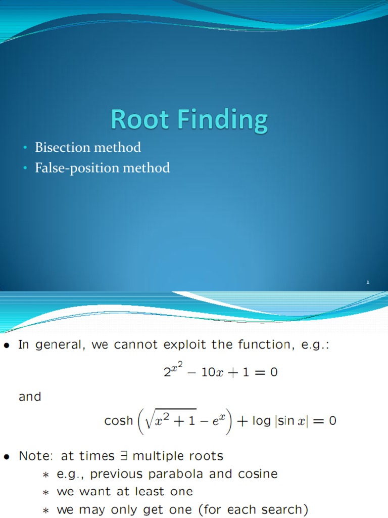 Root Finding Methods: Bisection & False-Position | PDF | Mathematical ...