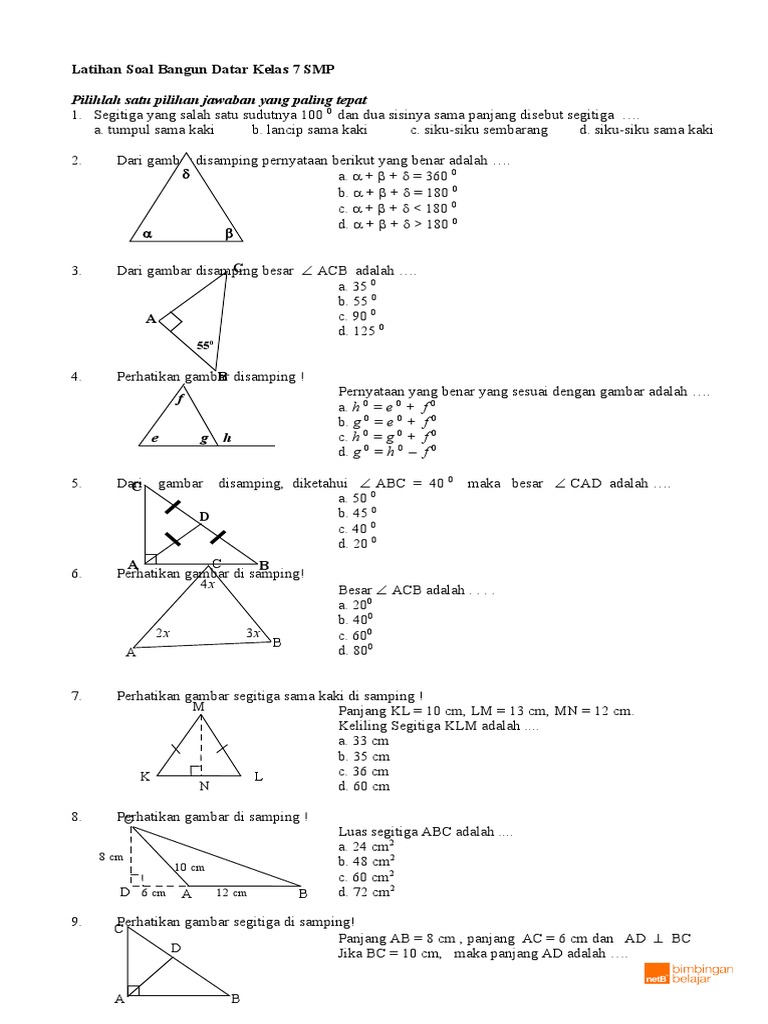 Latihan Soal Bangun Datar Kelas 7 Pdf