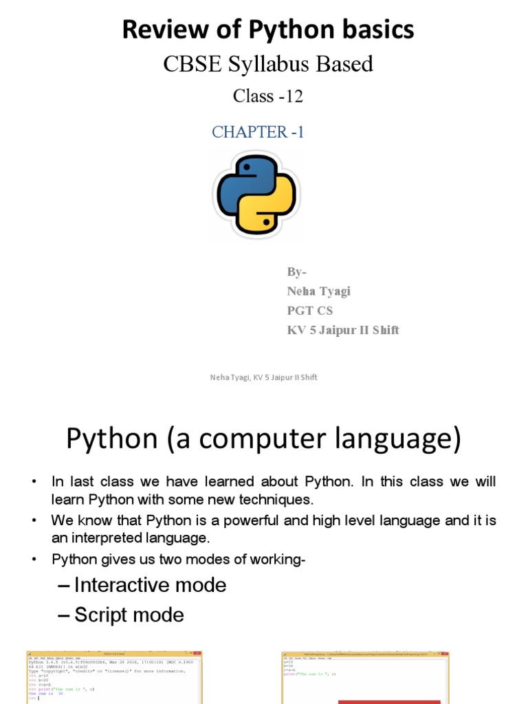 Chapter 1 Review of Python Basics | PDF | Control Flow | Boolean Data Type
