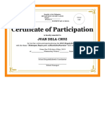Certificate of Participation: Juan Dela Cruz