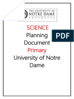 Planning Document University of Notre Dame: Science