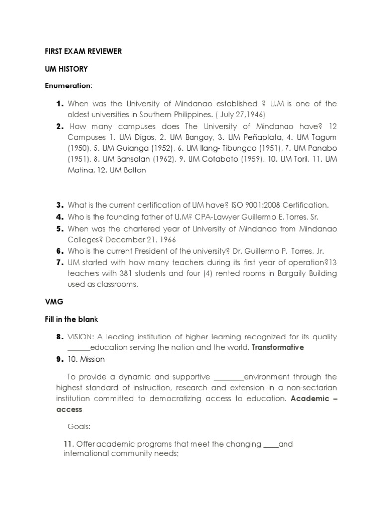 First Exam Reviewer Um History Enumeration: 1. 2.: Access | PDF | Art
