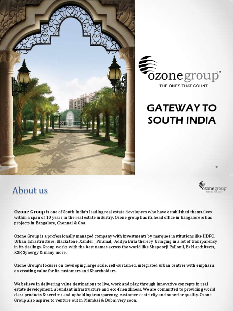 Ozone Urbana Investment Opportunity PDF PDF Bangalore Business