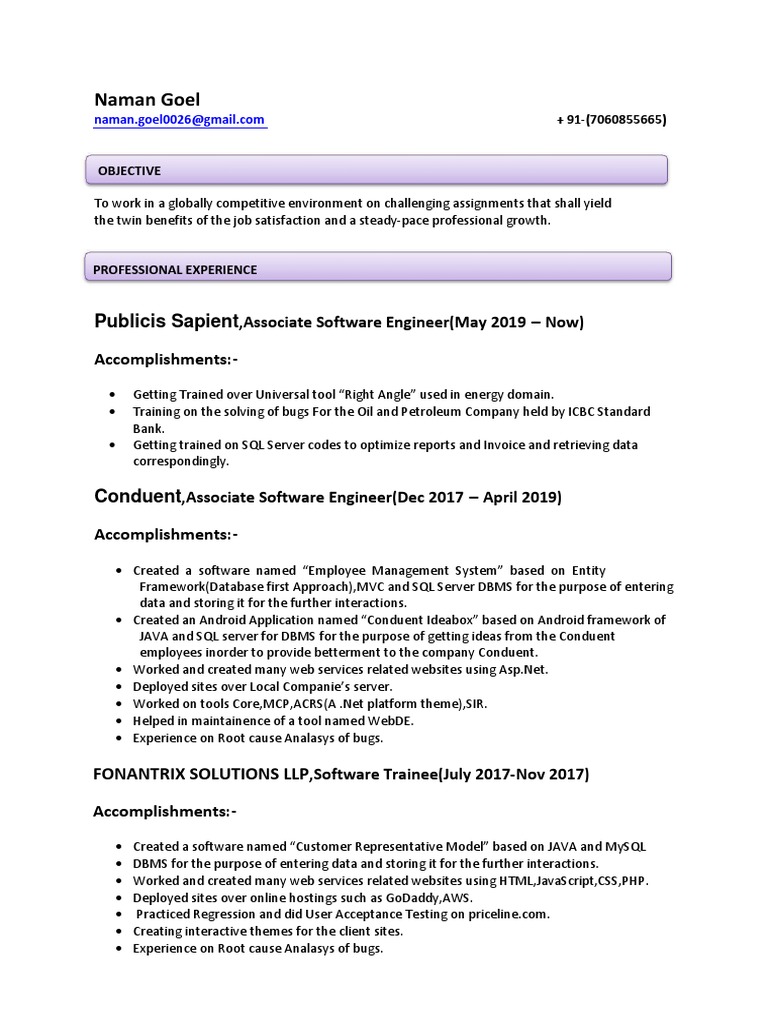 Software Engineer Career Profile | PDF | Java Script | Databases