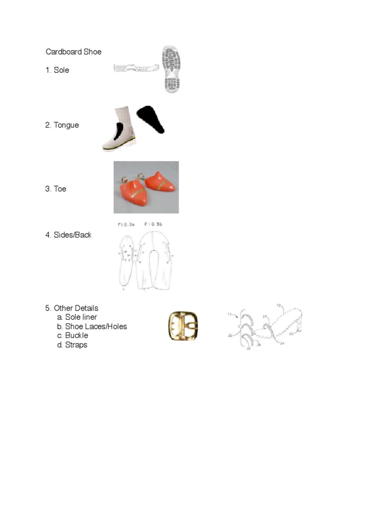 Components of a Cardboard Shoe | PDF