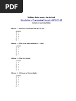 Introduction To Programming Concepts With MATLAB: Multiple Choice Answers For The Book