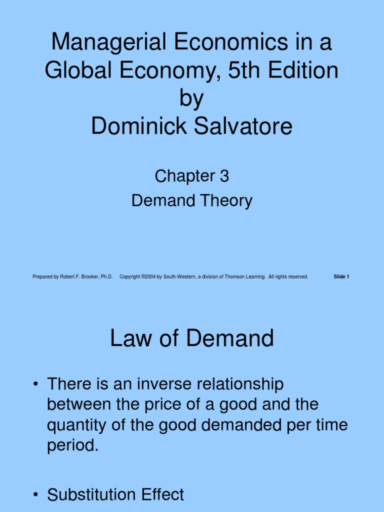 Managerial Economics in A Global Economy, 5th Edition by Dominick ...
