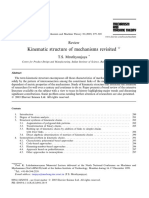 Kinematic Structure of Mechanisms Revisited: Review