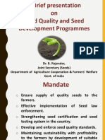 A Brief Presentation On Seed Quality and Seed Development Programmes