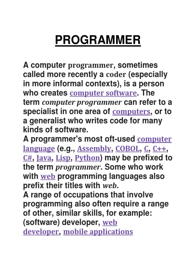 Understanding Computer Programmers | PDF | Art | Computers