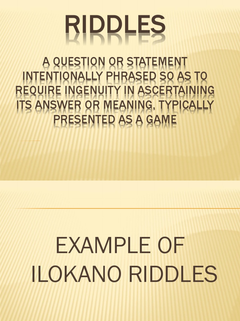 Ilocano Riddles